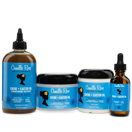 Miniatura 5 de Camille Rose Aceite de ricino negro + acondicionador profundo Chebe para cabello seco y dañado, fortalece y repone la humedad, revitaliza el cabello