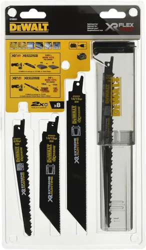 Dewalt DT99551-QZ DT99551-QZ-Juego 8 Hojas de Sierra Sable Bi-Metal XR Extreme RUNTIME, 240 V, Amarillo/Negro