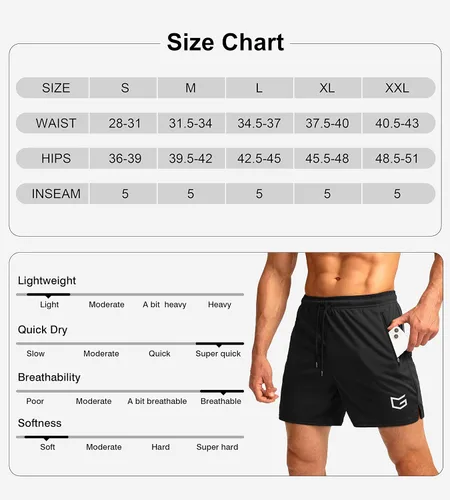 Miniatura 7 de G Gradual Pantalones cortos de correr para hombre con bolsillos con cremallera secado rápido gimnasio entrenamiento atlético pantalones cortos de 5