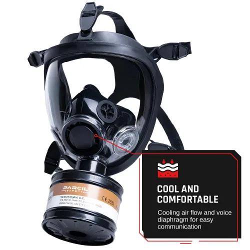 Miniatura 3 de Máscara Respirador de Cara Completa ST-100X de Grado Militar con Filtración de Aire Avanzada - Para Protección Contra Químicos, Humo y Partículas