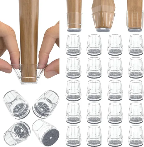 Miniatura 15 de 24 piezas de protectores de piso de silicona extra pequeños para patas de silla para pisos de madera dura, fundas engrosadas de goma para patas