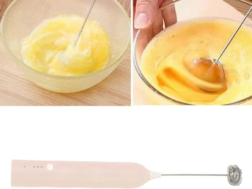 Miniatura 8 de Espumador de leche de mano, máquina de espuma de café, batidor eléctrico recargable por USB, licuadora ajustable de 3 velocidades con 2 cabezales