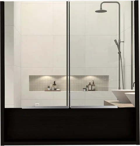 Miniatura 7 de FM FURNITURE Ozark - Botiquín con espejo de 24 pulgadas con estante y almacenamiento cerrado para baño
