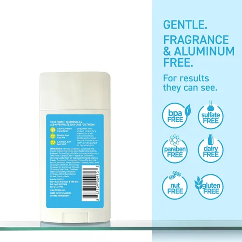 Miniatura 3 de TBH Desodorante para niños, sin aluminio, sin fragancia, desodorante natural para niños y preadolescentes, con carbón, aceite de coco y polvo