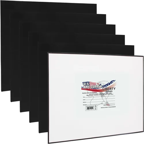 Miniatura 14 de U.S. Art Supply Paneles de lienzo de arte negro de 8 x 8 pulgadas, paquete de 6 unidades, lienzos de algodón pesado de 8 onzas sin ácidos