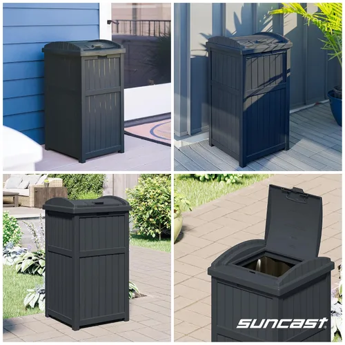 Miniatura 4 de Suncast GH1732C - Cubo de basura de resina de 15.75 x 16 x 31.6 pulgadas, para exteriores, comercial, 33 galones, 31.6 pulgadas, cubo de basura
