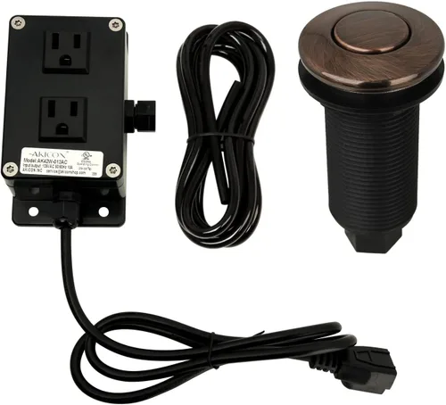 Akicon - Kit de interruptor de aire de cocina para triturador de basura, doble salida para fregadero/encimera, eliminación de residuos, 2-1/2 Cobre