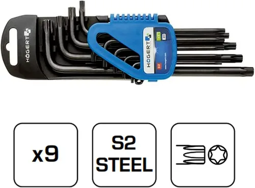 Miniatura 6 de Juego de 9 llaves Torx, largas