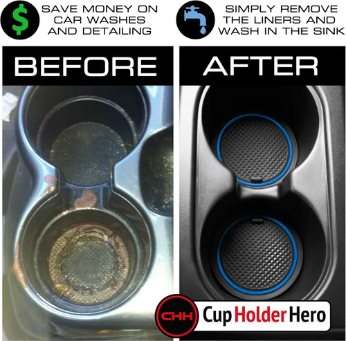 Miniatura 4 de CupHolderHero Compatible con accesorios para Hyundai Veloster 2019-2023 - Insertos de portavasos antideslizantes antipolvo, tapetes para consola