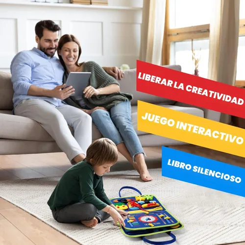 Miniatura 7 de Guolely Busy Board Montessori - Juguete para niños de 3 a 6 años, tablero sensorial de desarrollo de actividades educativas para habilidades motoras