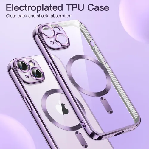 Miniatura 3 de JETech Funda transparente suave para iPhone 14 Plus de 6.7 pulgadas, protección completa para lente de cámara, compatible con carga inalámbrica