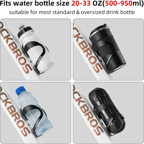 Miniatura 4 de ROCKBROS Soporte para botella de agua para bicicleta, ligero, resistente, aleación de aluminio, jaula para bebidas con tornillos, soportes para A2