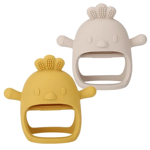 Miniatura 10 de Socub Juguetes de dentición de silicona para bebés de 3-6 y 6-12 meses, guante de dentición de silicona anti-caída sin BPA, juguetes para masticar