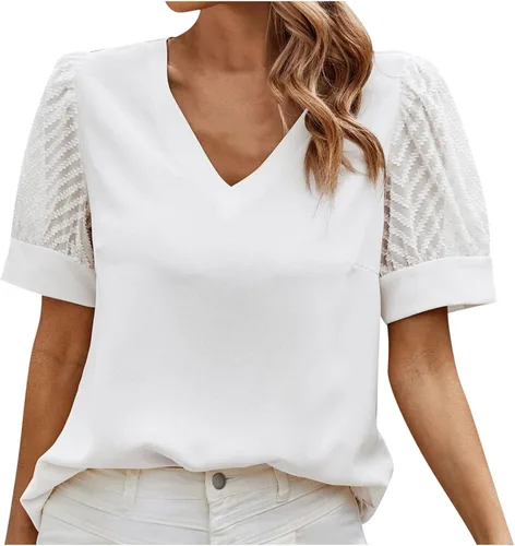 Womens Shirts Dressy Casual 2023 T-Shirts Preppy Clothes Holiday Dressy Juniors Elegant Casual Womens Tops