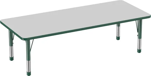 Miniatura 101 de FDP - Mesa rectangular para actividades escolares y aulas (24 x 36 pulgadas), patas gruesas para niños pequeños, altura ajustable de 15 a 24