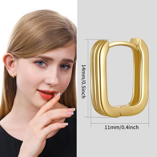 Miniatura 3 de ToHeart Aretes de aro de oro de 14 quilates, aretes de aro de oro, Plata Cobre, No es una piedra preciosa
