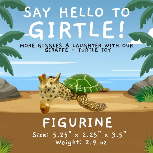 Miniatura 4 de Randimals Juguetes híbridos realistas de jirafa y tortuga, mezcla única de juguetes de safari y animales de granja, figuras pequeñas, minifiguras