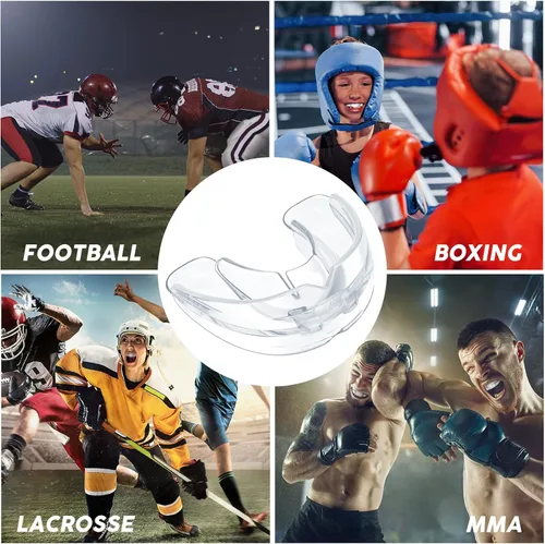 Miniatura 5 de TOODOO 6 piezas de tirantes protectores bucales deportivos para niños, doble fútbol juvenil, protectores bucales para boxeo, fútbol, hockey, karate