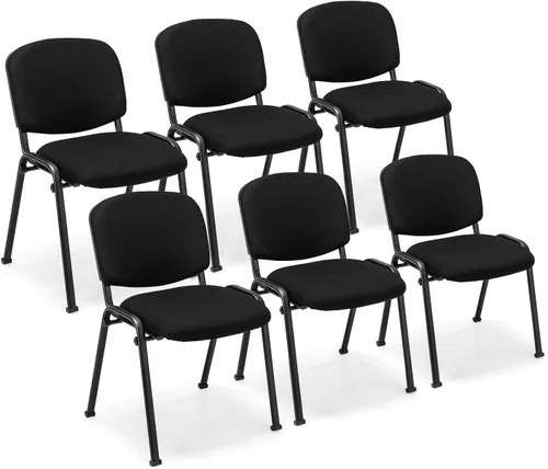 Miniatura 13 de COSTWAY Juego de 8 sillas de sala de espera, sillas de conferencias apilables con asiento y respaldo tapizados, sillas ergonómicas de recepción
