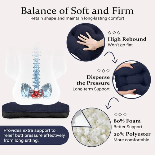 Miniatura 5 de Wellsin Cojines para Sillas de Comedor, Almohadillas Antideslizantes para Sillas de Cocina con Lazos, Cojines de Espuma Triturada con Mechones
