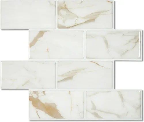 Miniatura 10 de STICKGOO Azulejos de Subway de 10 Hojas para Despegar y Pegar para Salpicadero, Azulejos de Vinilo Autoadhesivos Negros para Pared, Salpicadero