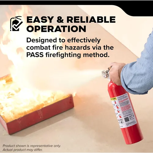 Miniatura 9 de Kidde Extintor de fuego de grado comercial para oficina, escuelas, recargable 1A10BC Extintor recargable y reutilizable para pequeños incendios