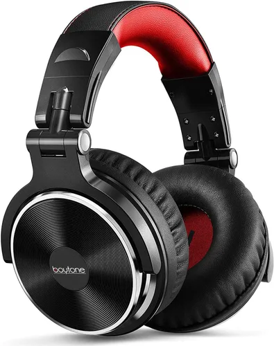 Miniatura 2 de Boytone BT-10RD - Auriculares con cable sobre la oreja, monitor de estudio y mezcla de auriculares estéreo para DJ con controladores de 1.969 in