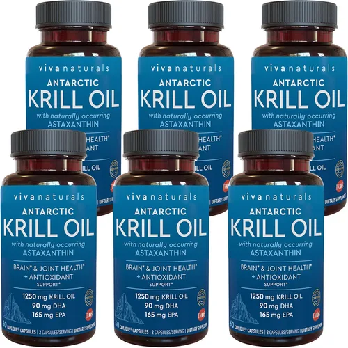Miniatura 9 de Viva Naturals Aceite de krill antártico Omega 3 Suplementos 1250 mg - DHA EPA Omega-3 y concentración de astaxantina para la salud
