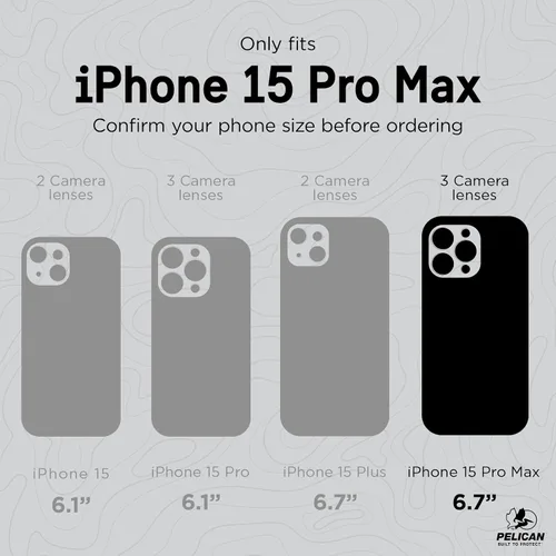 Miniatura 2 de Pelican Shield - Funda para Apple iPhone 15 Pro Max de 6.7 pulgadas, compatible con MagSafe, protección contra caídas MIL-STD de 21 pies, fundas
