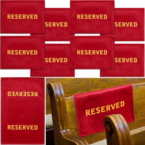 Miniatura 8 de Tudomro Letreros reservados para sillas de banco, de franela, para asientos de banco, para decoración de asientos de boda de iglesia
