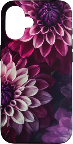 Miniatura 31 de iPhone 11 Dahlia Flower Floral Nature Garden Funda con diseño granate rosa y morado