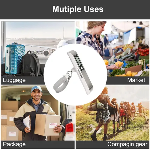 Miniatura 7 de travel inspira Báscula de equipaje, báscula digital portátil para equipaje colgante para viajes, báscula de peso de maleta con pintura de goma, 110