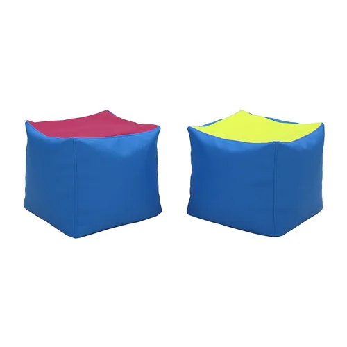 Miniatura 12 de FDP SoftScape Pufs cuadrados de 14 pulgadas para niños, otomano decorativo multiusos, asiento o reposapiés, ideal para espacios pequeños, sala