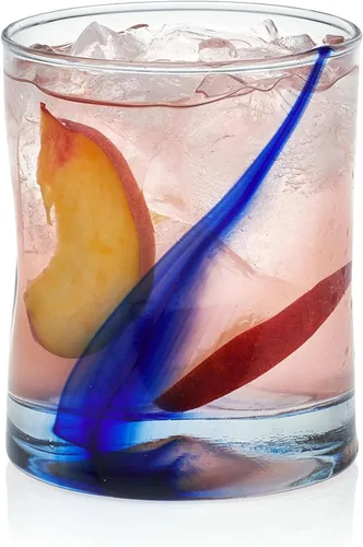 Libbey Blue Ribbon - Juego de 8 vasos de cristal con forma de cuatro hoyuelos inspirados en artesanos, aptos para lavavajillas, para cenas, fiestas