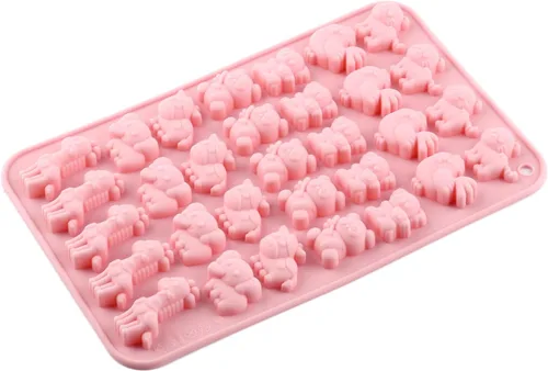 Miniatura 7 de Molde de goma animal de silicona para dulces, pollo, tigre, koala, panda, vaca, elefante, jirafa, gomosa