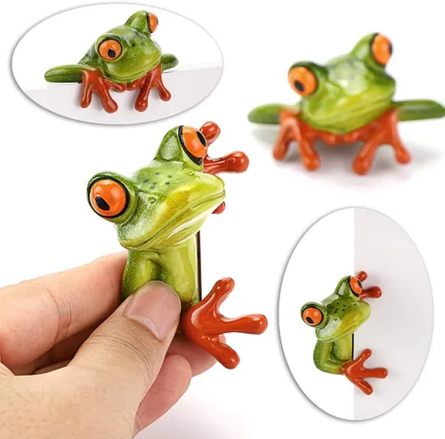 Miniatura 4 de JUXYES Juego de 2 figuras creativas de resina en 3D para decoración de monitor de computadora, figuras coleccionables de animales personalizados
