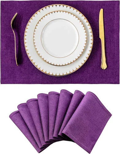 Miniatura 31 de Juego de 6 manteles individuales resistentes al calor para mesa de comedor y cocina de Home Brilliant, manteles individuales para mesa de comedor