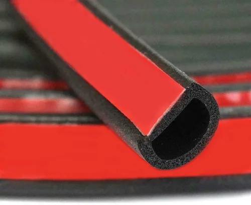 Burlete de goma para automóvil, insonorizado en forma de D, burlete adhesivo para automóvil, tira de sello de goma para ventana, puerta, ventana,