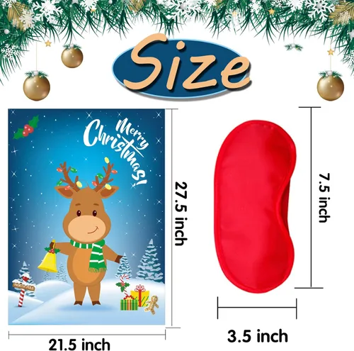 Miniatura 2 de Funnlot Juegos de fiesta de Navidad para niños Pin The Nose On The Deer Juegos de Navidad para fiestas de Navidad para familias Pin The Nose On The
