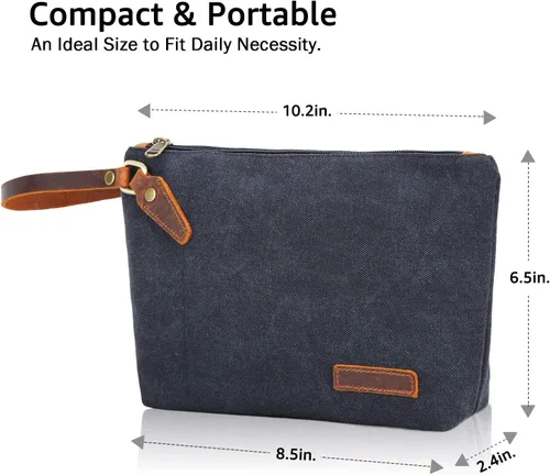 Miniatura 2 de Bolso de pulsera de lona de cuero