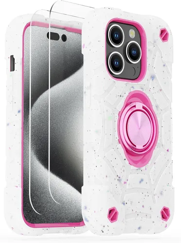 Miniatura 41 de KCJ Funda para iPhone SE 2022/2020, iPhone 8/7/6/6S, con [2×Protectores de Pantalla][Soporte de Anillo] Silicona Suave+PC Duro Protección Completa