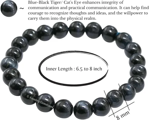 Miniatura 480 de Amazing Gemstone Pulsera de cristal para mujeres y hombres, pulsera de cristal curativo de protección, pulsera elástica con cuentas de piedras
