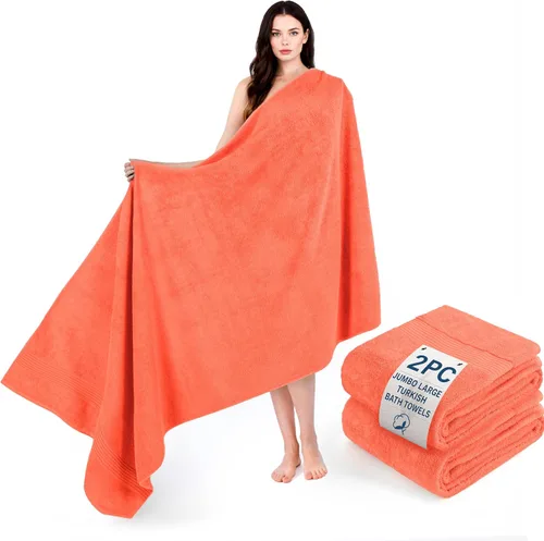 Miniatura 33 de Cotton Paradise 4 piezas de toallas turcas para baño, juego de toallas extra grandes suaves y afelpadas para baño, color beige