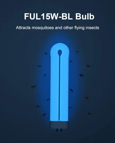 Miniatura 9 de Bombilla de repuesto para exterminador de insectos de 15 W con base de 4 pines, bombilla de tubo doble en forma de U Ful 15W-BL para exterminador