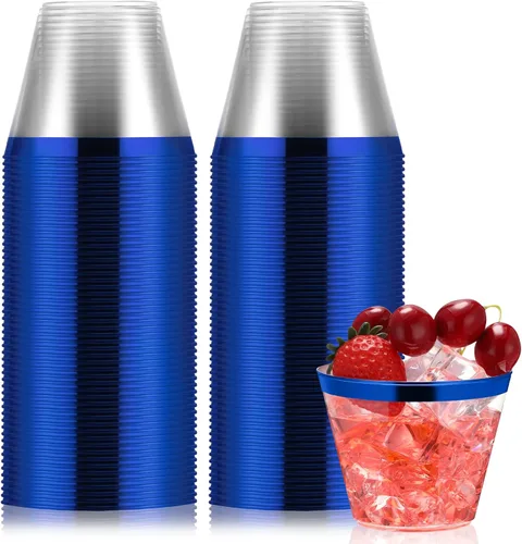 Miniatura 9 de Norme 50 vasos de plástico con borde de 9 onzas, vasos de plástico resistentes, copas de cóctel, vasos para graduación, bodas, fiestas de cumpleaños