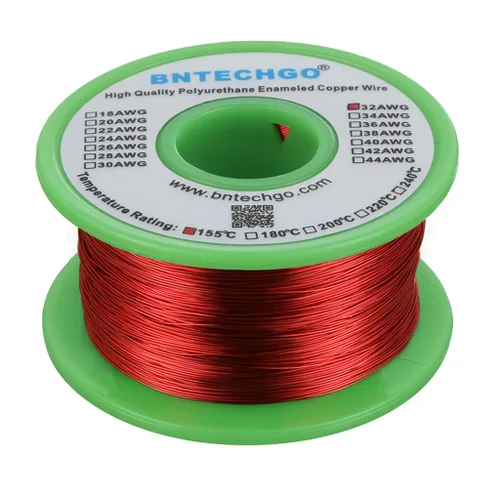 Miniatura 53 de BNTECHGO - Alambre magnético de 26 AWG, cable de cobre esmaltado para bobinado, 4 onzas, 0.0157 pulgadas de diámetro, 1 bobina de color rojo, Rojo 4