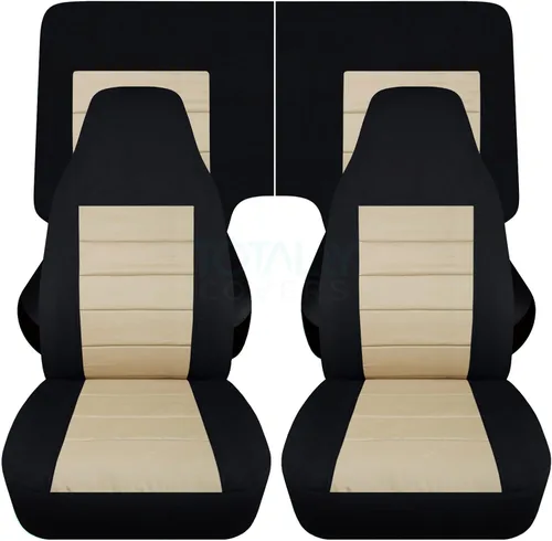 Miniatura 43 de Totally Covers Compatible con cubiertas de asiento para Chevy Camaro 1982-1992: Negro - Juego completo (23 colores) Cupé/Convertible Banco