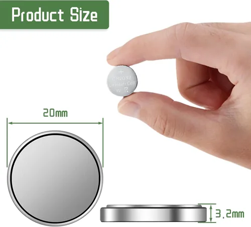 Miniatura 5 de 100 pilas CR2032 de 3 V de iones de litio de iones de litio CR2032 3 V célula de botón de moneda para velas LED de té, para llaves inteligentes