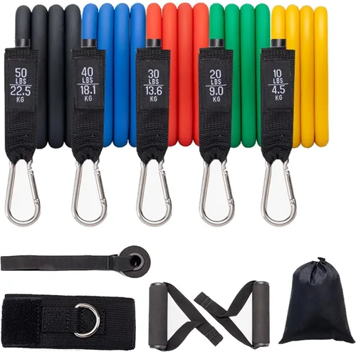 Bandas de resistencia para entrenamiento con asas para hombres y mujeres, bandas de ejercicio para pesas de fitness, entrenamiento, hogar, oficina,