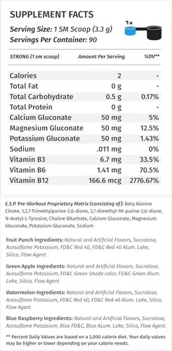 Miniatura 3 de Suplemento de nutrición metabólica ESP. Suplemento energizante y estimulador de la resistencia de preentrenamiento. Mayor energía y concentración